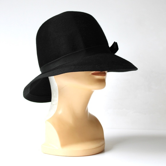 1950s Henry Pollack jet black felted wool hat main image 4